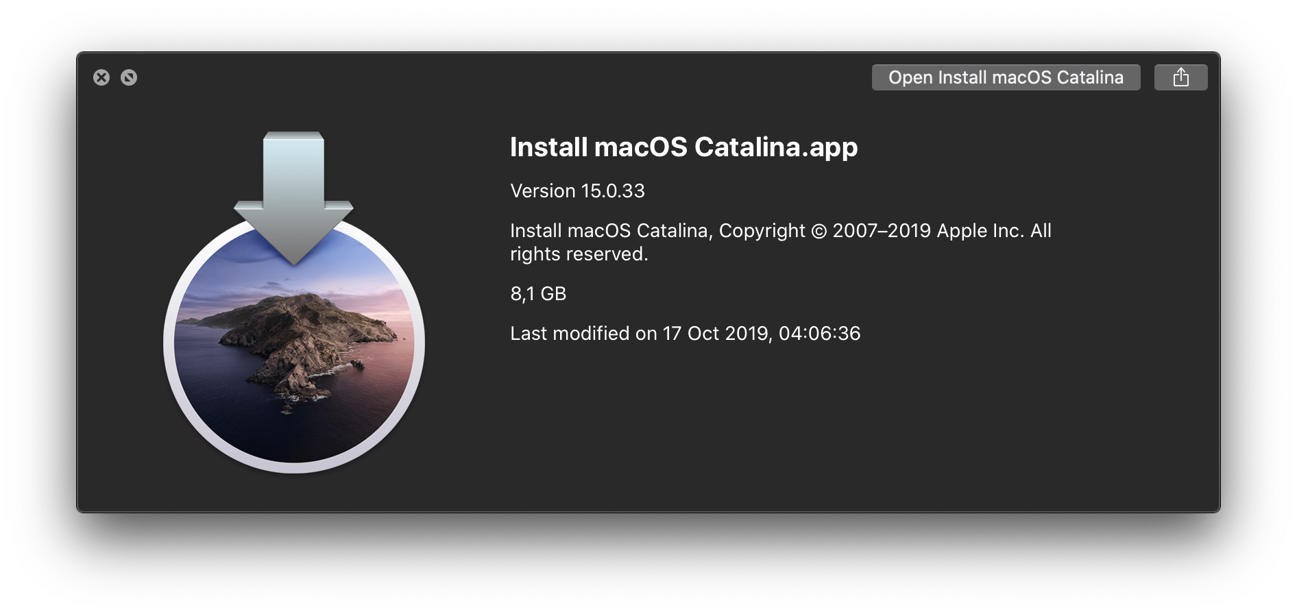 Как установить os catalina. Значок mac os catalina.