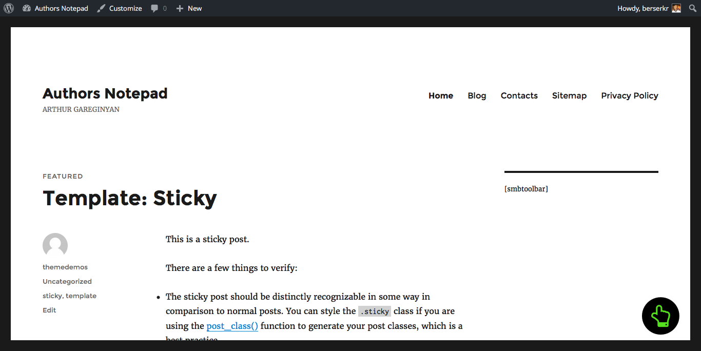 WP plugin "Simple Scroll to Top Button" by Space X-Chimp